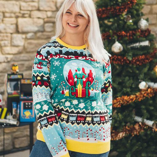 christmas elf all over printed ugly christmas sweater 2