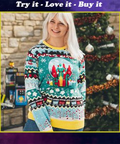 christmas elf all over printed ugly christmas sweater