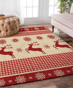 christmas time deer full printing rug 3