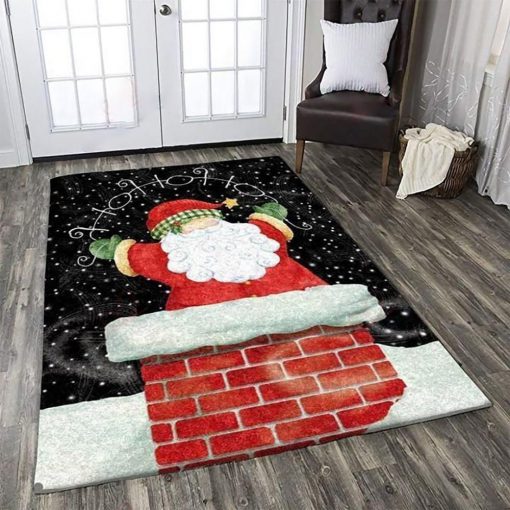 christmas time santa claus ho ho ho full printing rug 3
