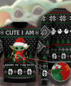 cute i am adore me you must baby yoda ugly christmas sweater 2