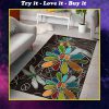 dragonfly hippie soul leather pattern full printing rug