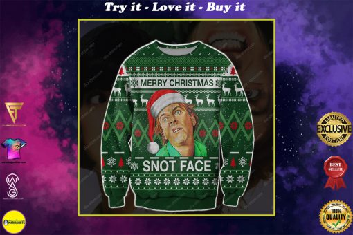 drop dead fred merry christmas snot face ugly christmas sweater