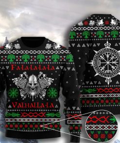 fa la la la valhalla la viking full printing ugly christmas sweater 2 - Copy