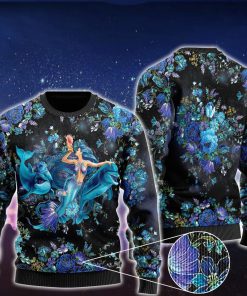 floral mermaid and dolphins ugly christmas sweater 2 - Copy (2)