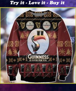 guinness is good for you all over print ugly christmas sweater