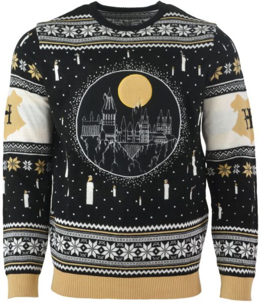 harry potter hogwarts castle all over printed ugly christmas sweater 4