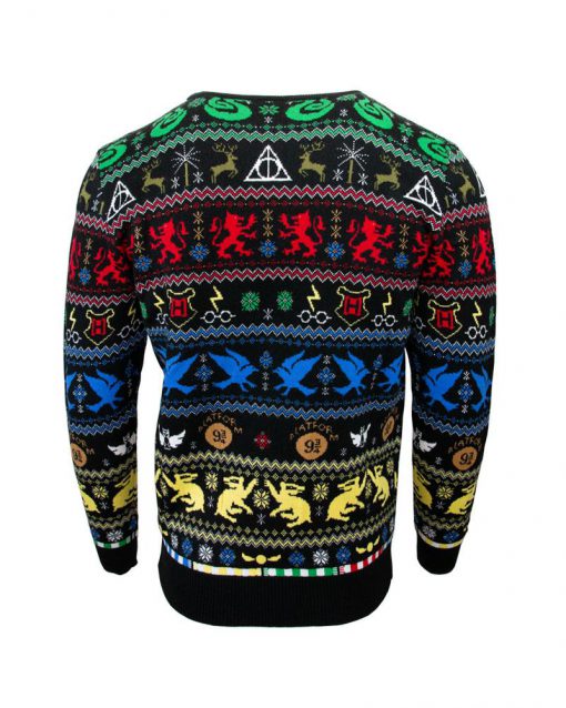 harry potter hogwarts houses all over printed ugly christmas sweater 5