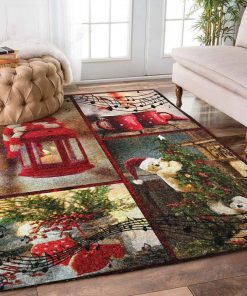 holiday time bear and christmas tree full printing rug 4