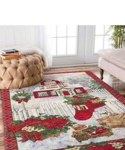 holiday time christmas house full printing rug 4