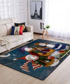 holiday time snowman full printing rug 4