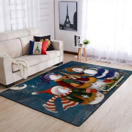 holiday time snowman full printing rug 4