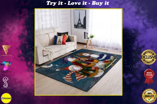 holiday time snowman full printing rug