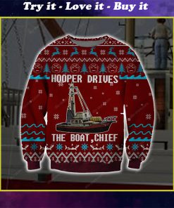 hooper drives the boat chief full printing ugly christmas sweater