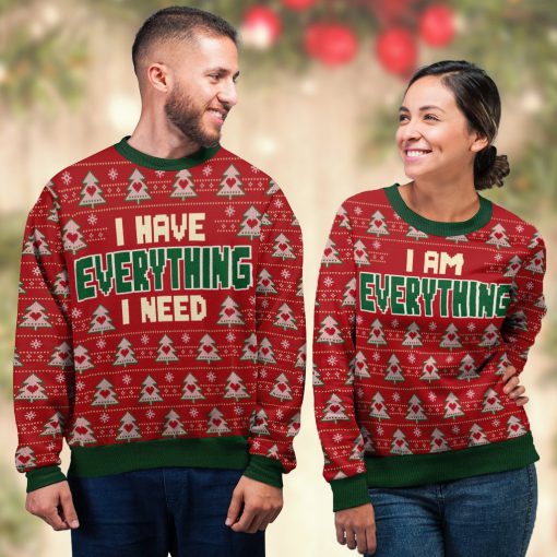 i am everything love couple ugly christmas sweater 3