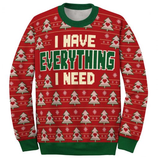 i have everything i need love couple ugly christmas sweater 2