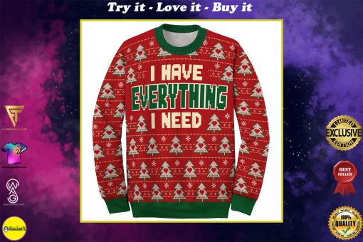 i have everything i need love couple ugly christmas sweater