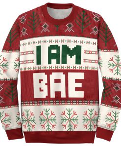 if lost return to bae and im bae couple shirt ugly christmas sweater 3