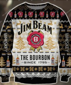 jim beam the bourbon since 1795 all over print ugly christmas sweater 2