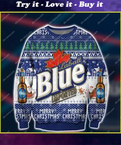 labatt blue imported beer all over print ugly christmas sweater