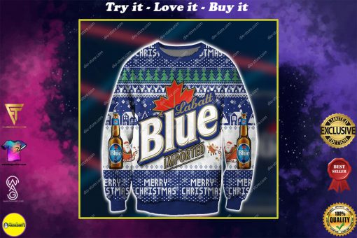 labatt blue imported beer all over print ugly christmas sweater
