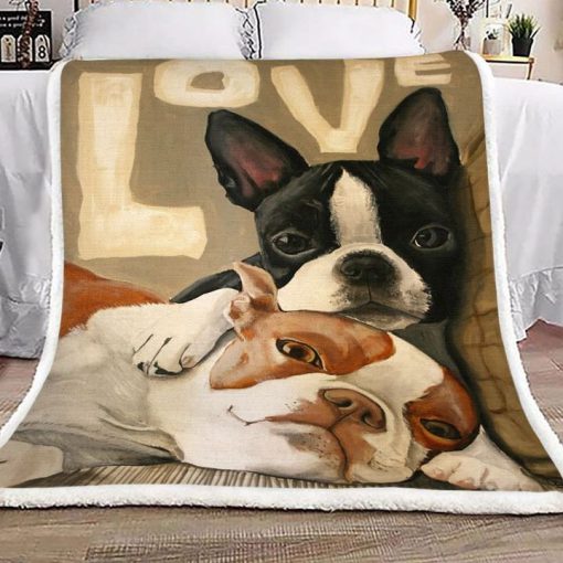 love boston terrier full printing blanket 2