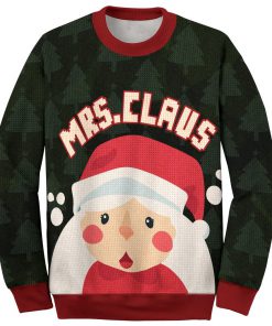 love couple mrs santa claus and mr santa claus ugly christmas sweater 2