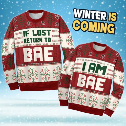 love couple shirts if lost return to bae ugly christmas sweater 4