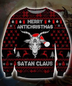 merry antichristmas satan claus full printing ugly christmas sweater 2