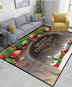 merry christmas and happy new year full printing rug 2