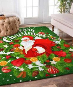 merry christmas santa claus full printing rug 2
