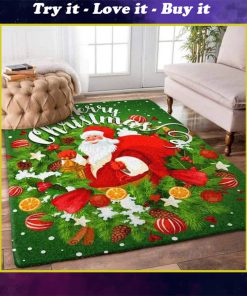 merry christmas santa claus full printing rug