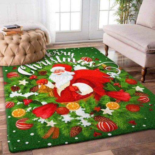 merry christmas santa claus full printing rug 4