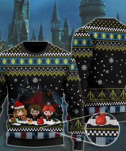 merry christmas with harry potter chibi ugly christmas sweater 2