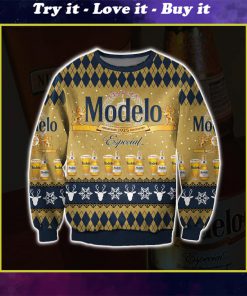 modelo especial beer all over print ugly christmas sweater