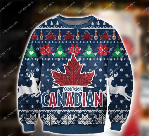 molson canadian beer all over printed ugly christmas sweater 2