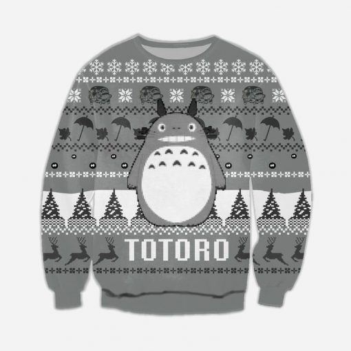 my neighbor totoro all over printed ugly christmas sweater 2