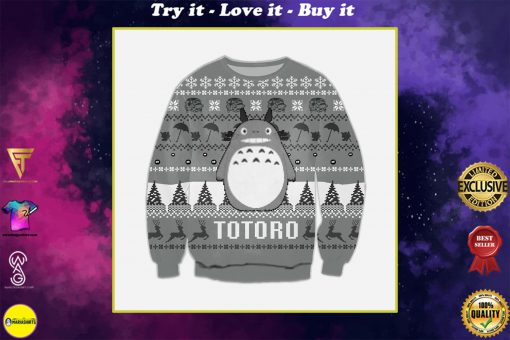 my neighbor totoro all over printed ugly christmas sweater