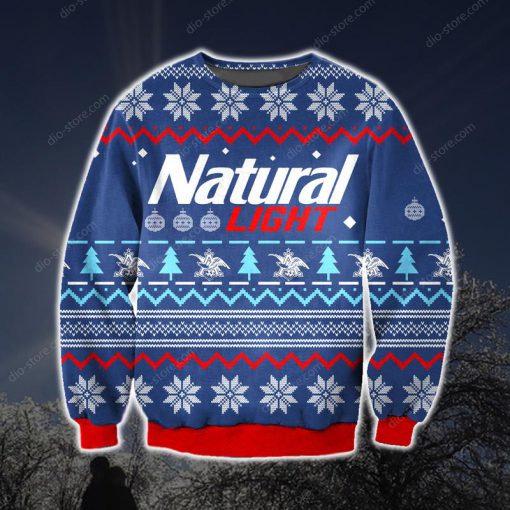 natural light knitting pattern all over printed ugly christmas sweater 3