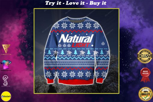 natural light knitting pattern all over printed ugly christmas sweater