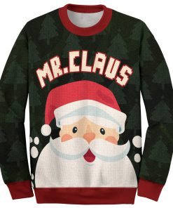 santa mr claus and mrs claus love couple ugly christmas sweater 2