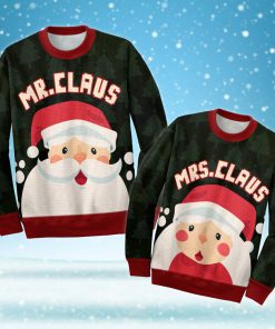 santa mr claus and mrs claus love couple ugly christmas sweater 4