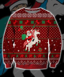 santa unicorn all over printed ugly christmas sweater 3