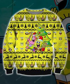 spongebob squarepants all over printed ugly christmas sweater 4