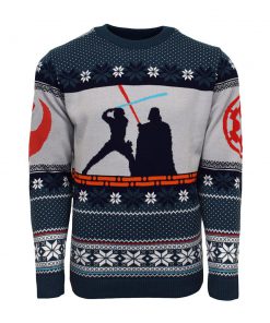 star wars luke vs darth vader all over printed ugly christmas sweater 2