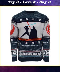 star wars luke vs darth vader all over printed ugly christmas sweater
