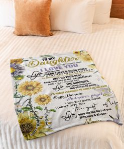 sunflower to my daughter never forget that i love you full printing blanket 3