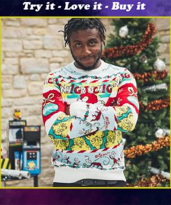 the grinch all over printed ugly christmas sweater