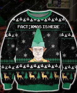 the office dwight fact xmas is here all over printed ugly christmas sweater 2