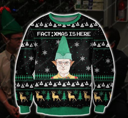 the office dwight fact xmas is here all over printed ugly christmas sweater 2 - Copy (2)